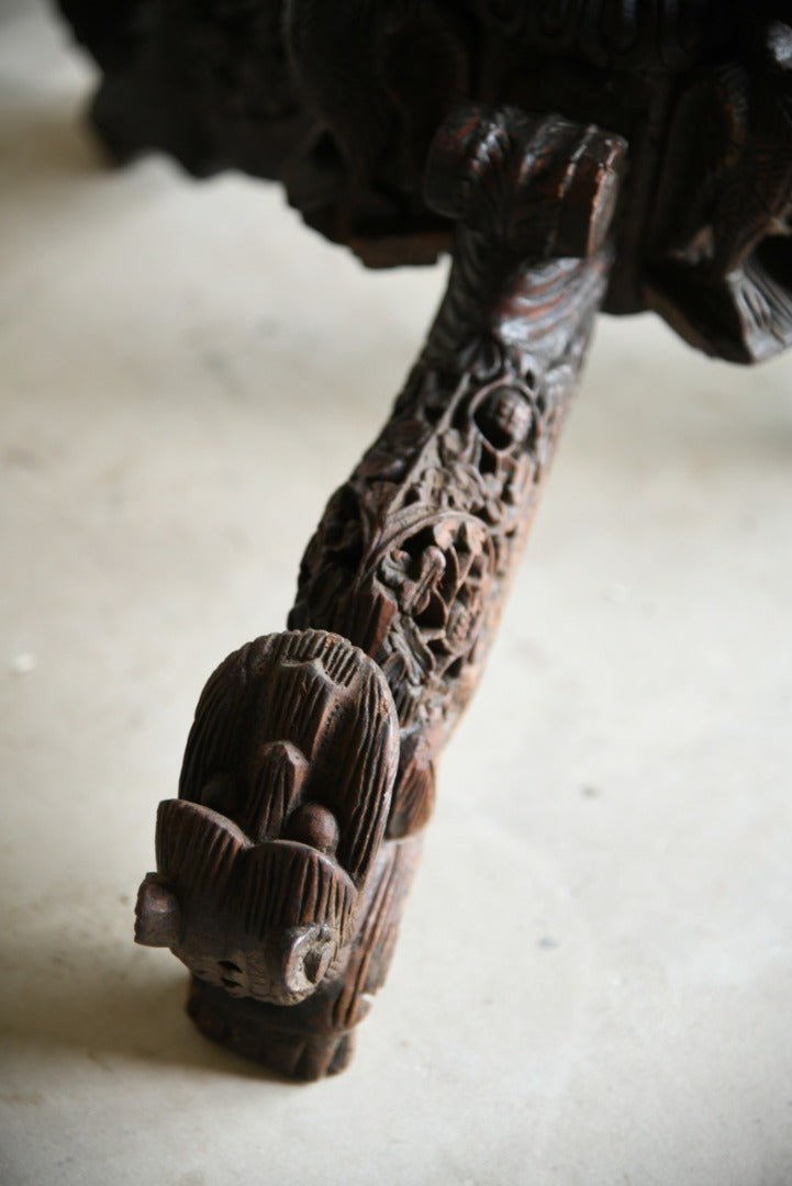 Anglo Indian Carved Padouk Table