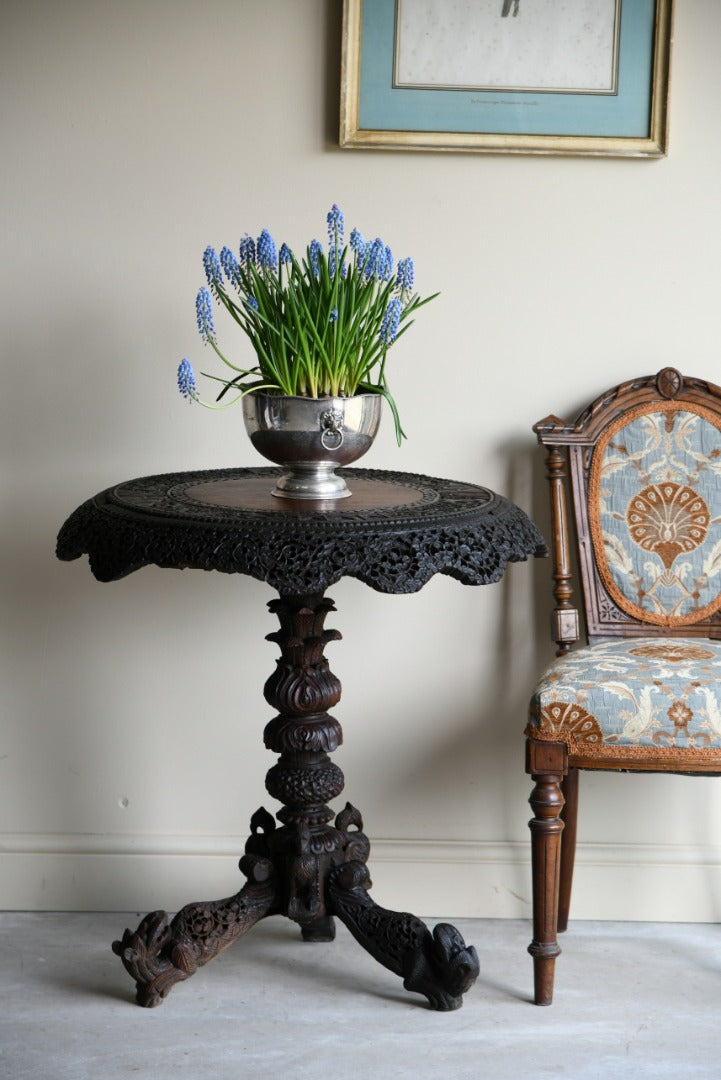 Anglo Indian Carved Padouk Table