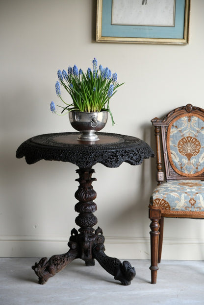 Anglo Indian Carved Padouk Table