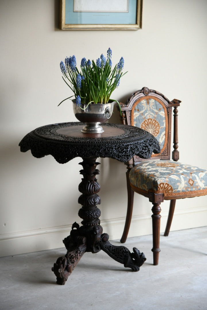 Anglo Indian Carved Padouk Table