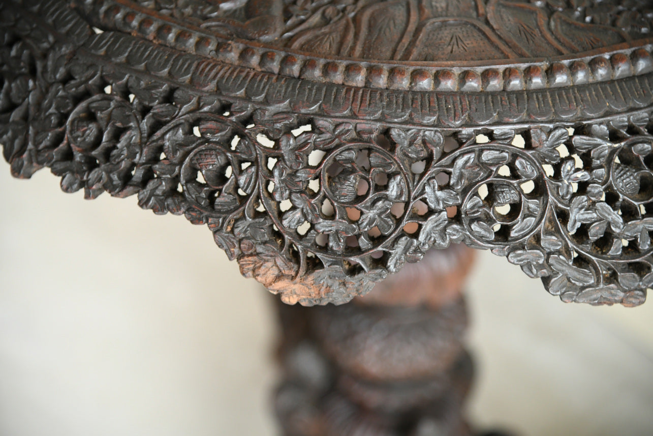 Anglo Indian Carved Padouk Table