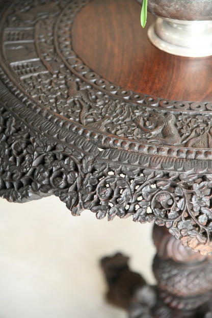 Anglo Indian Carved Padouk Table