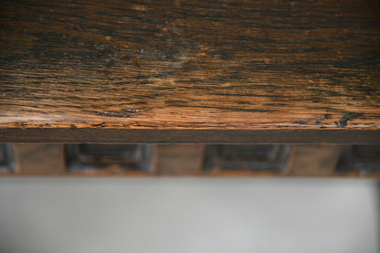 Carved Oak Gothic Side Table