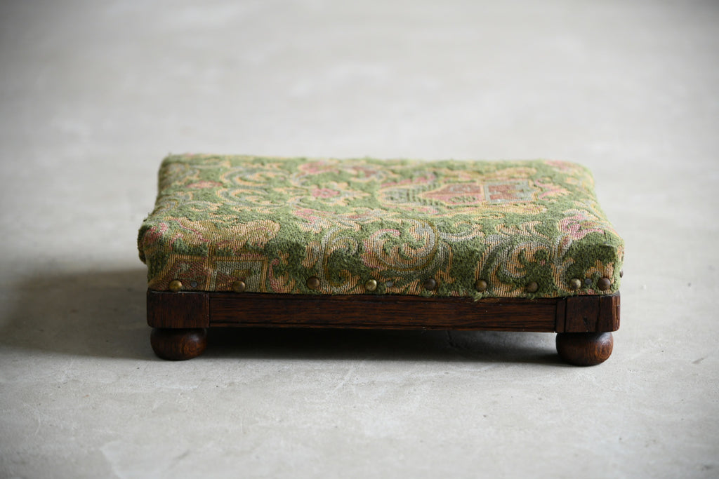 Small Upholstered Oak Stool