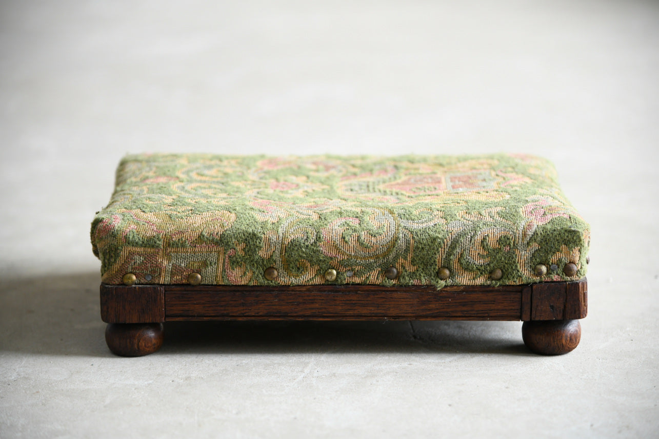 Small Upholstered Oak Stool