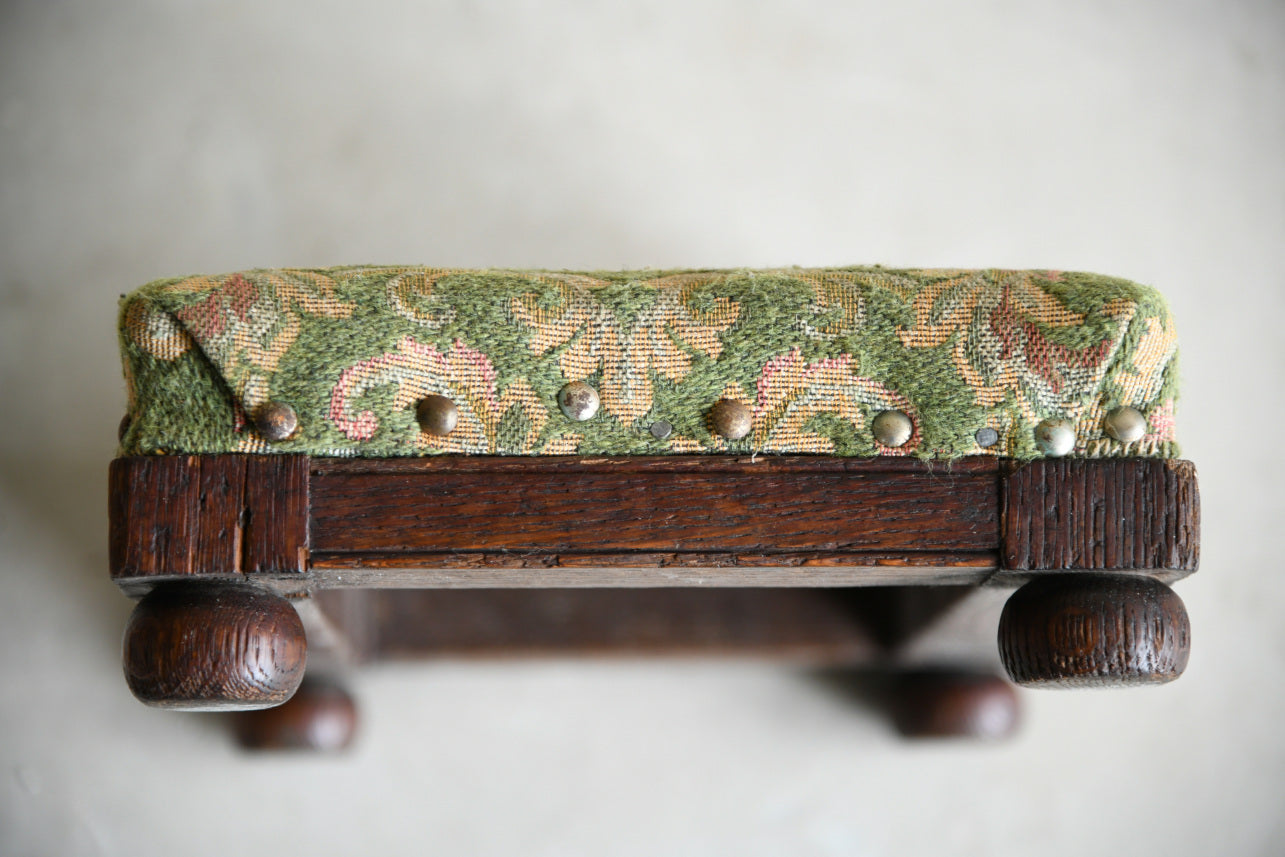 Small Upholstered Oak Stool