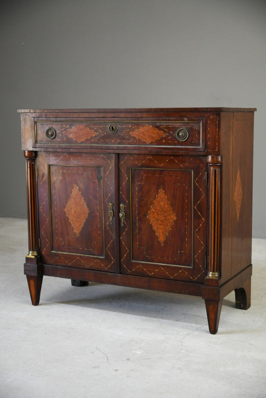 Antique Continental Inlaid Cabinet Sideboard