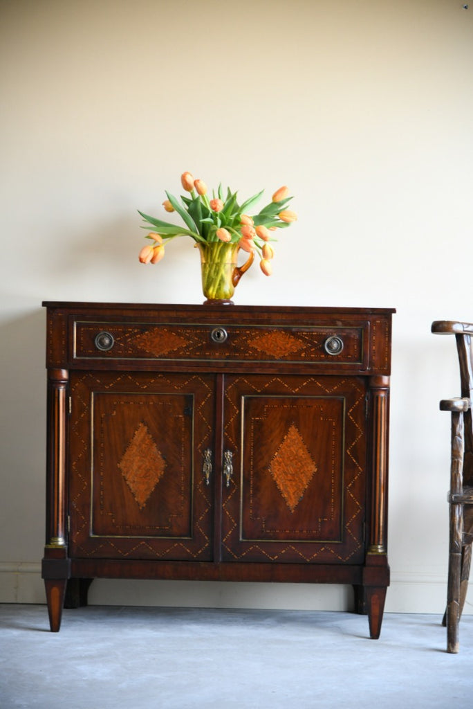 Antique Continental Inlaid Cabinet Sideboard