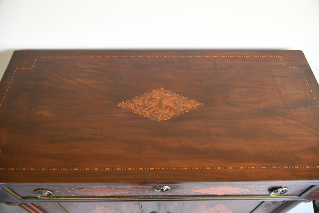 Antique Continental Inlaid Cabinet Sideboard