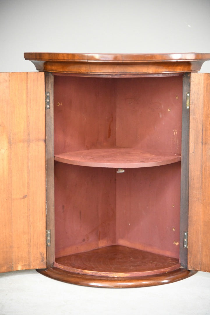 Mahogany Bow Front Wall Cupboard