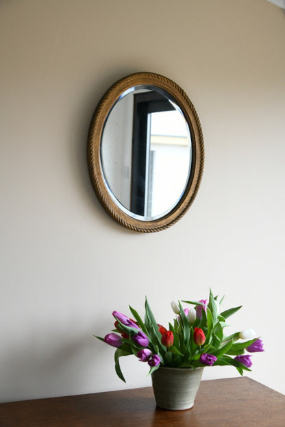 Vintage Gilt Oval Mirror