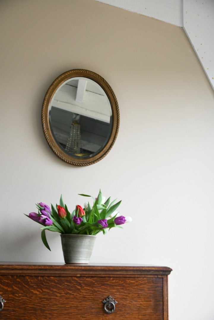 Vintage Gilt Oval Mirror