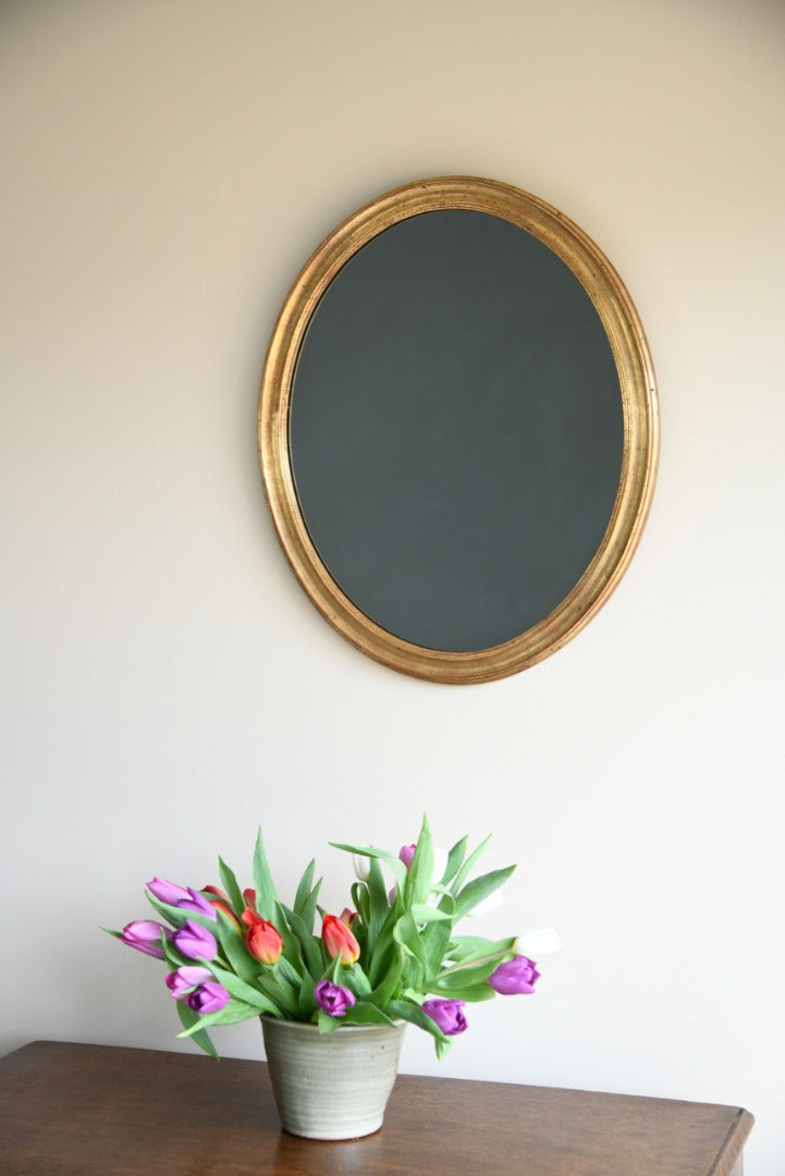 Modern Oval Gilt Mirror