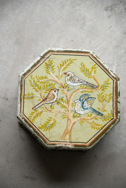 Folk Art Painted Octagonal Box