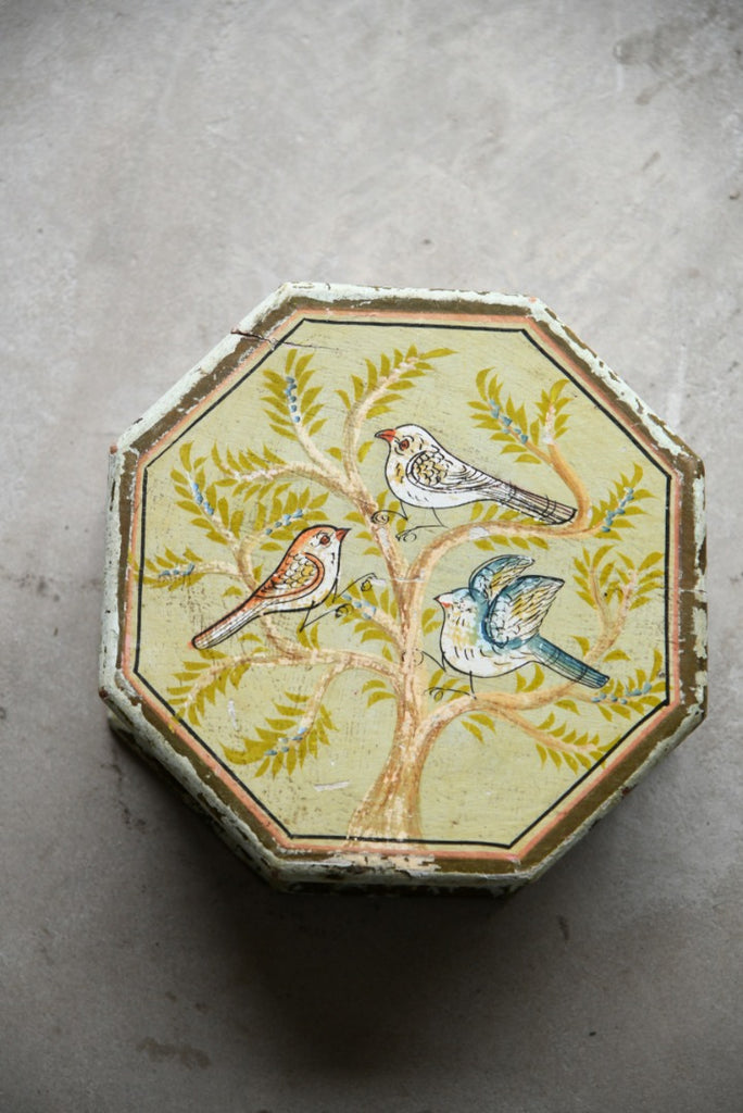 Folk Art Painted Octagonal Box