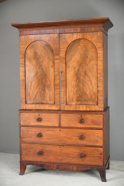 19th Century Mahogany Linen Press