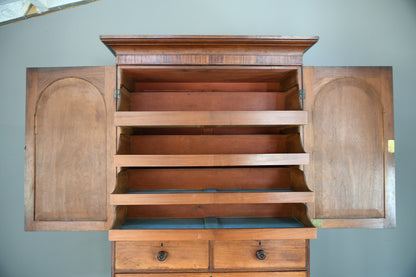 19th Century Mahogany Linen Press