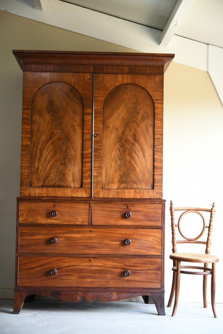 19th Century Mahogany Linen Press