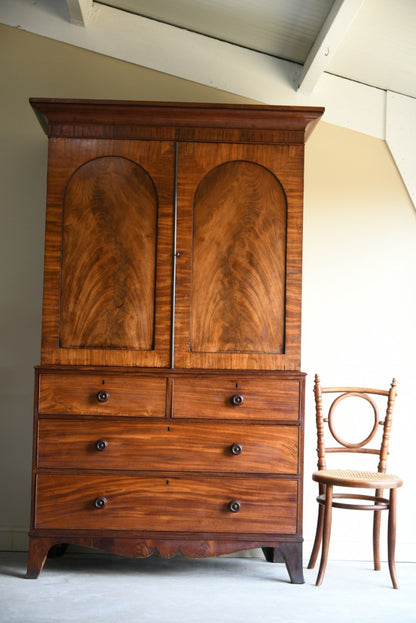 19th Century Mahogany Linen Press