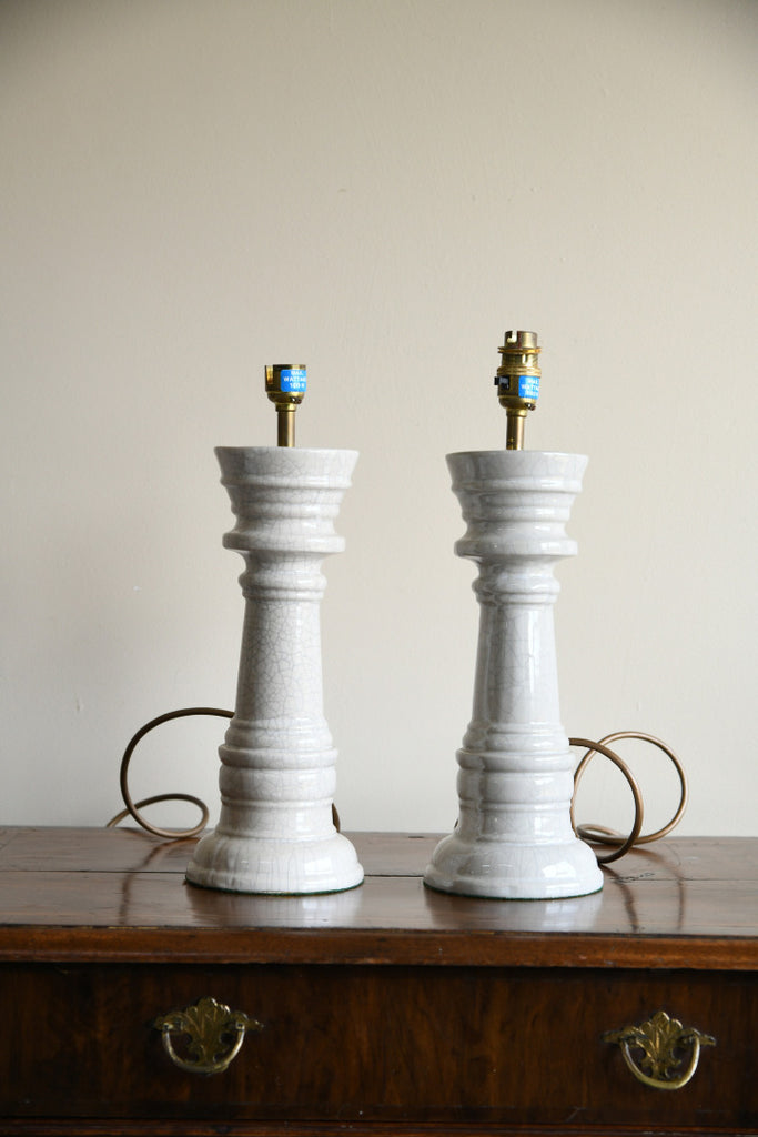 Pair Crackle Glaze Table Lamps