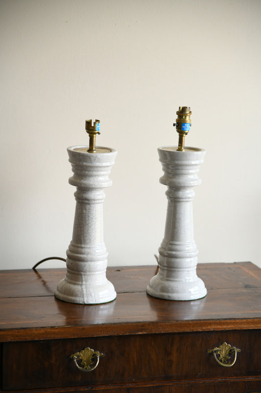 Pair Crackle Glaze Table Lamps