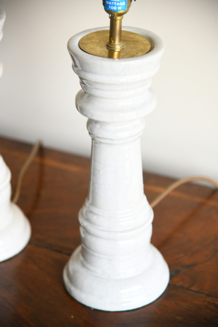 Pair Crackle Glaze Table Lamps