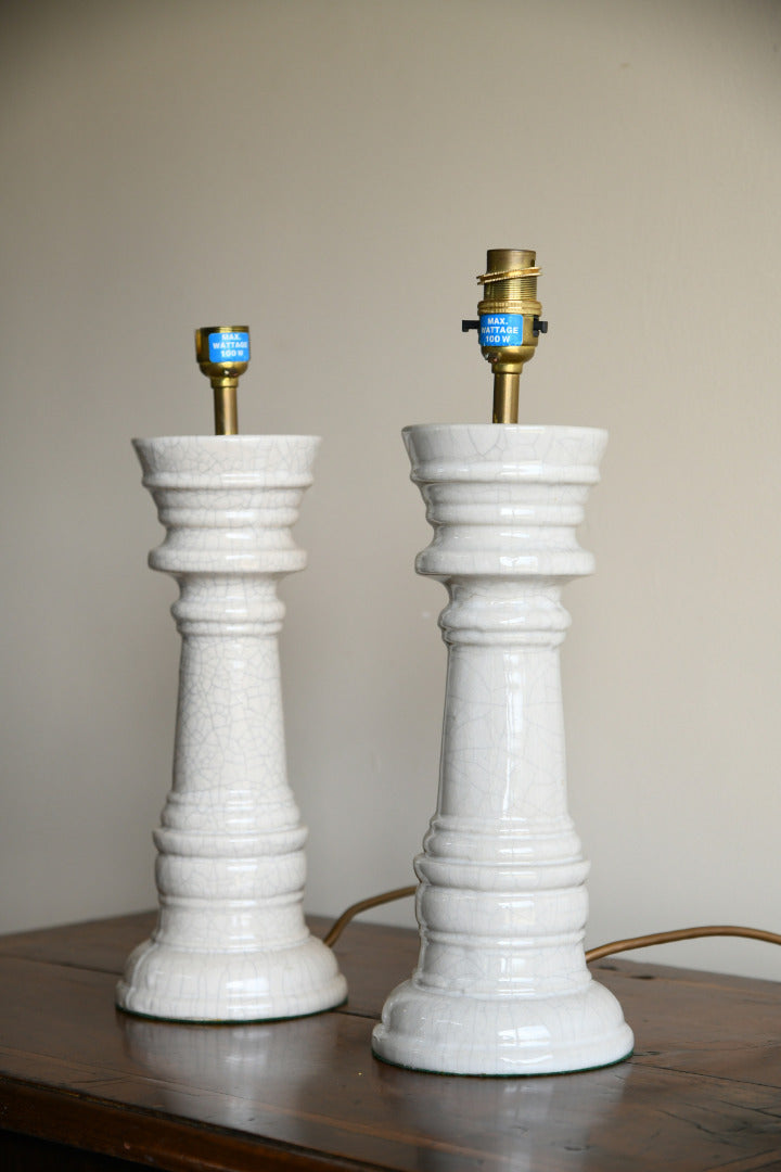 Pair Crackle Glaze Table Lamps