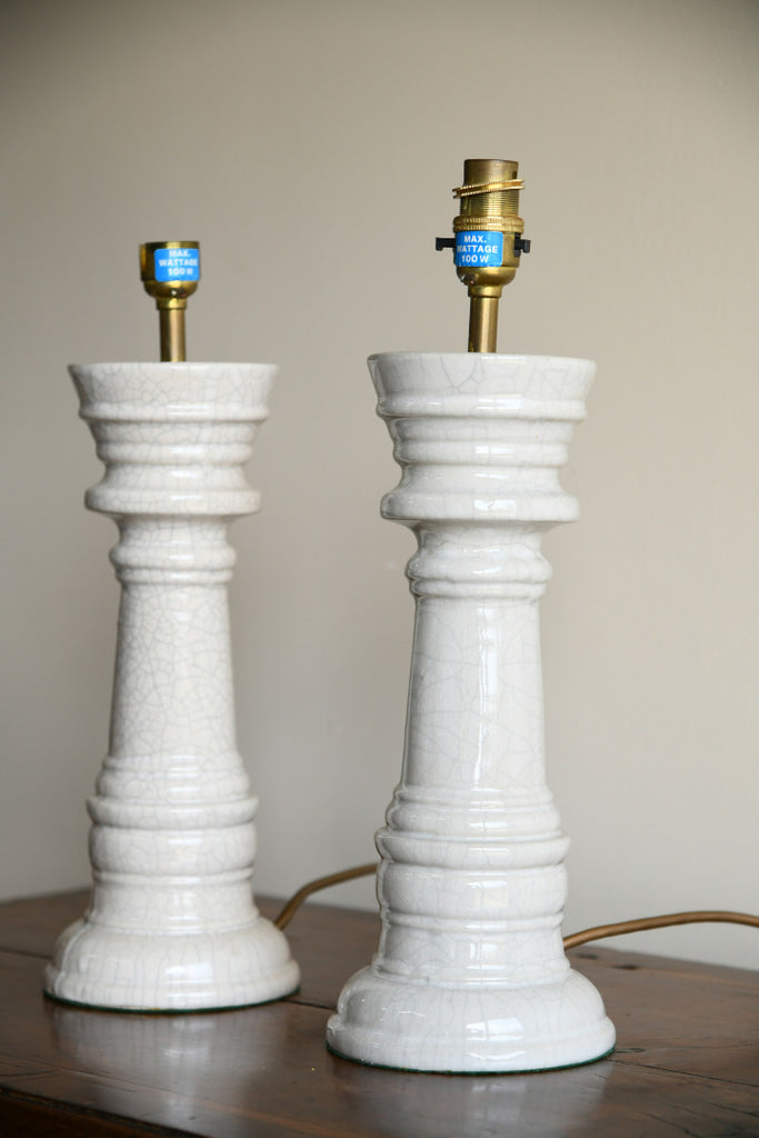 Pair Crackle Glaze Table Lamps