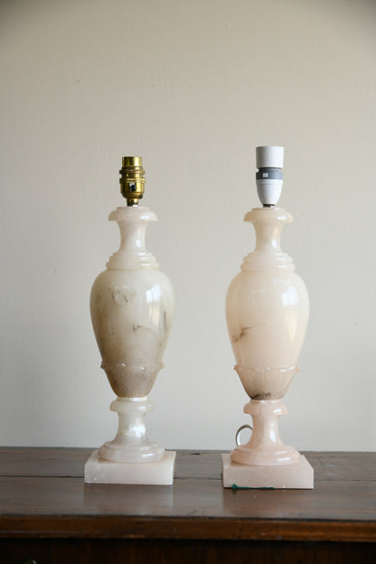 Pair Alabaster Table Lamps