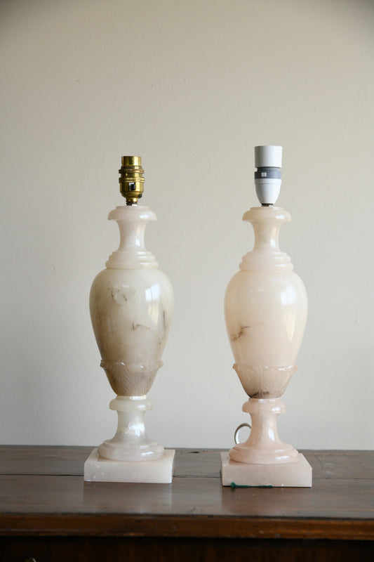 Pair Alabaster Table Lamps