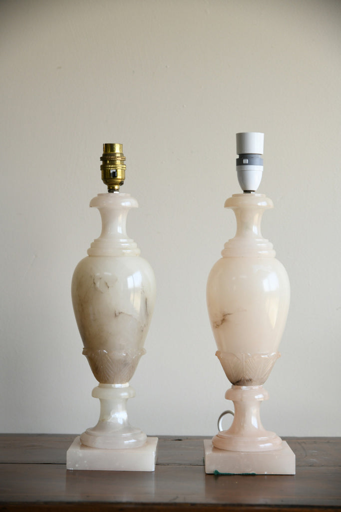 Pair Alabaster Table Lamps