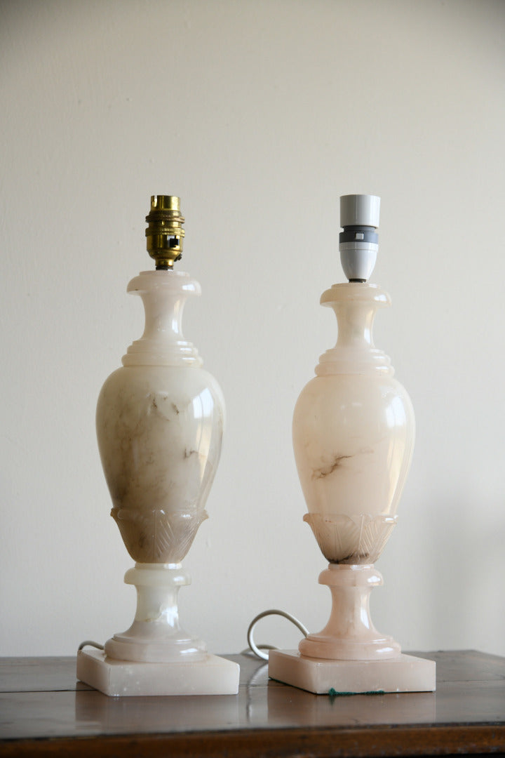 Pair Alabaster Table Lamps