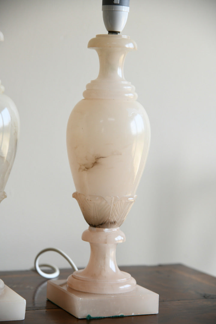 Pair Alabaster Table Lamps