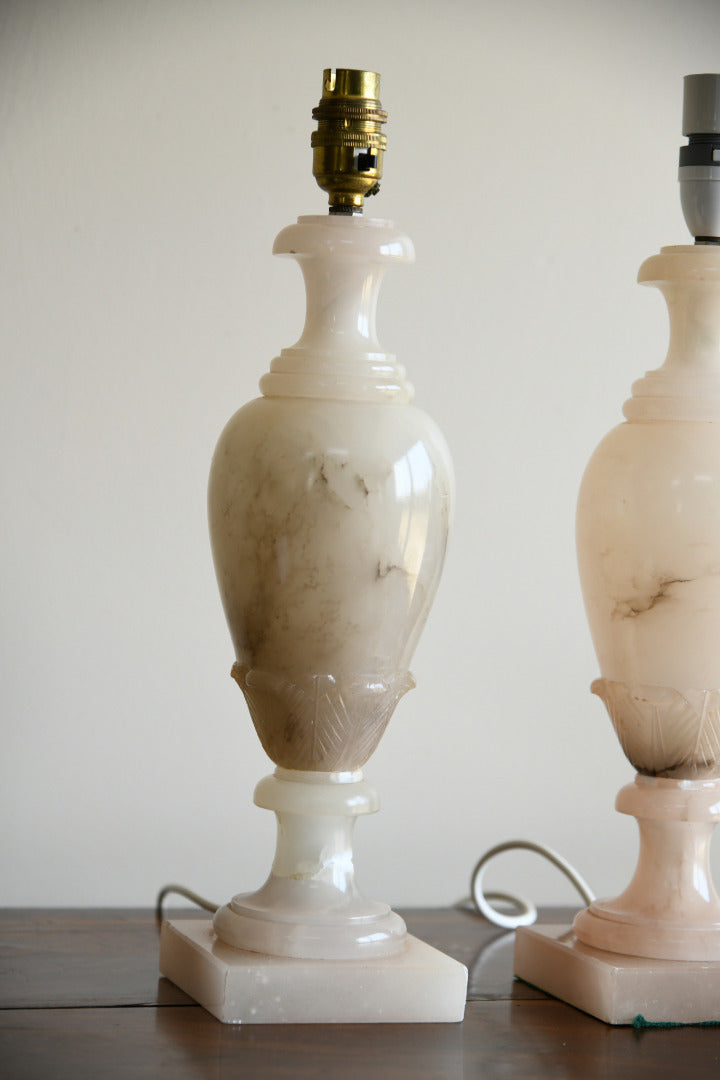 Pair Alabaster Table Lamps