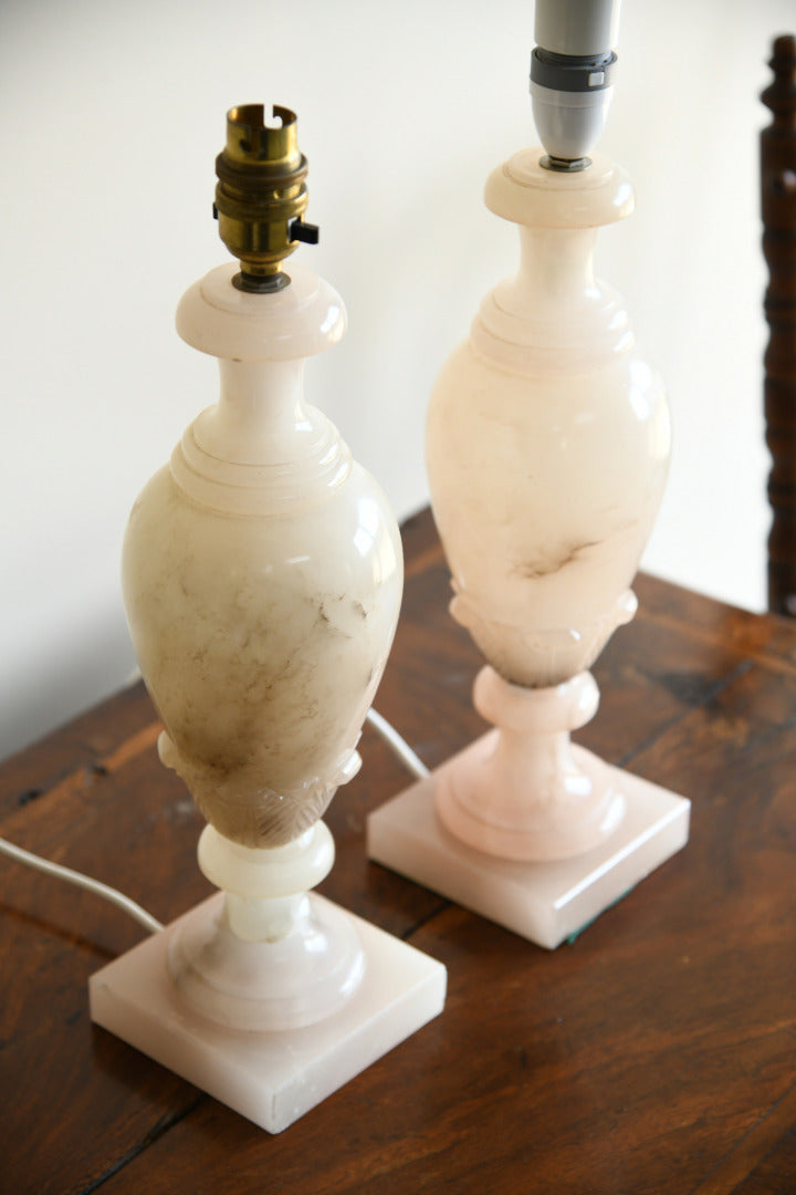 Pair Alabaster Table Lamps