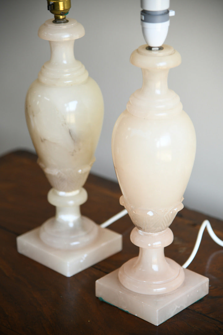 Pair Alabaster Table Lamps