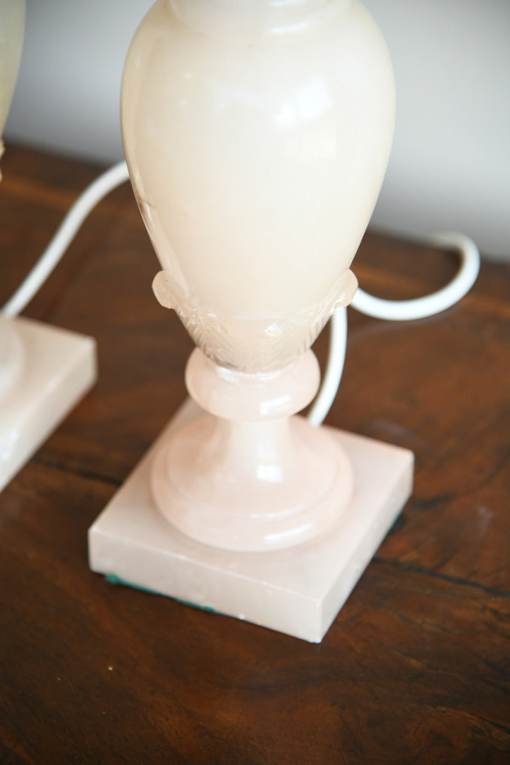 Pair Alabaster Table Lamps