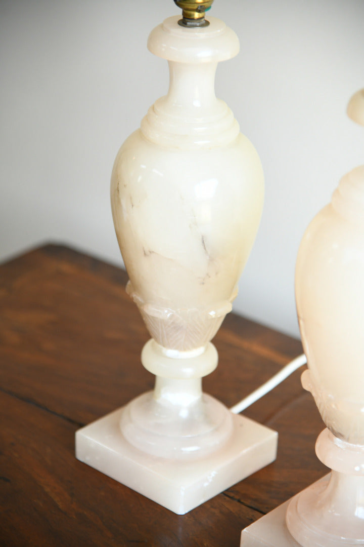 Pair Alabaster Table Lamps