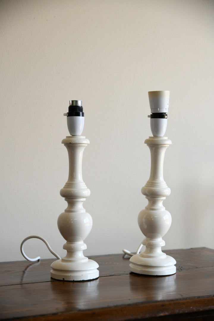 Pair Cream Table Lamps