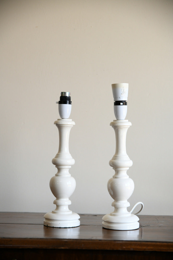 Pair Cream Table Lamps