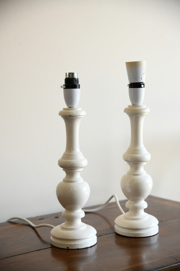 Pair Cream Table Lamps