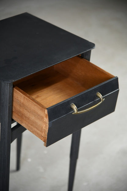 Small Black Painted Bedside Table