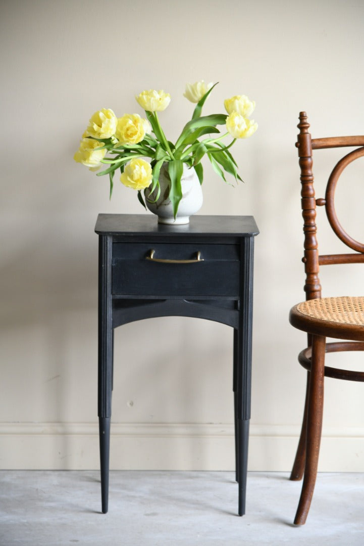 Small Black Painted Bedside Table