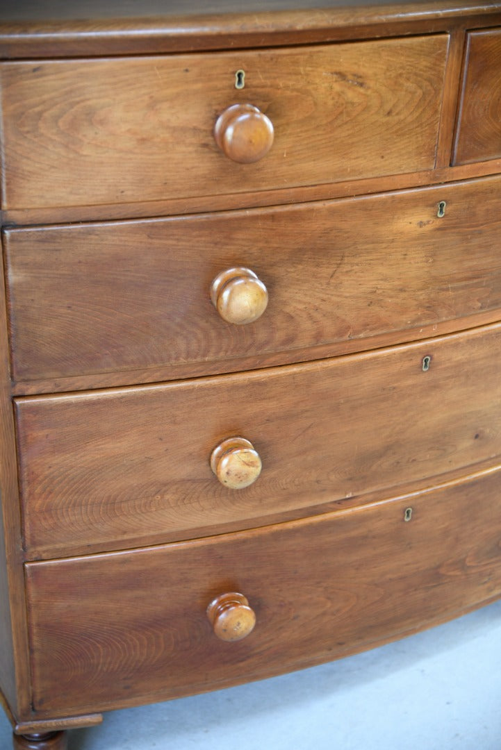 Victorian Bow Front Pine Chest of Drawers