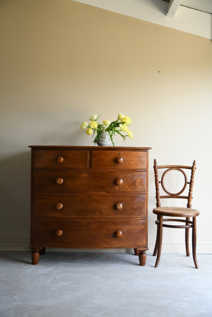 Victorian Bow Front Pine Chest of Drawers