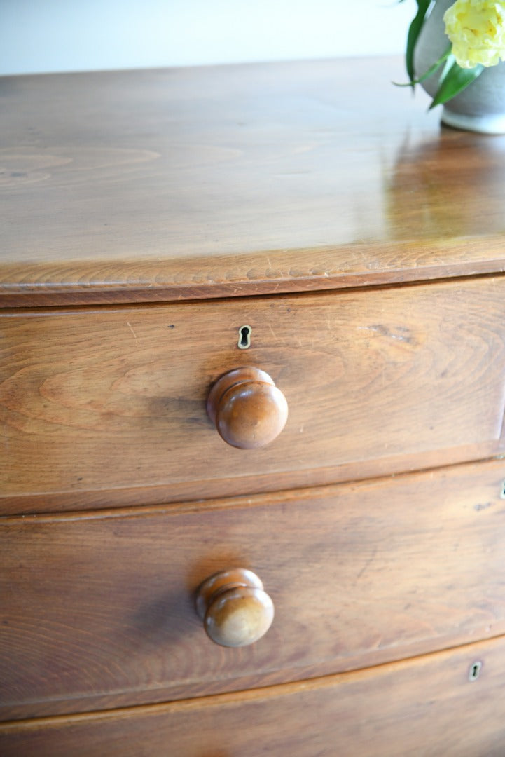 Victorian Bow Front Pine Chest of Drawers