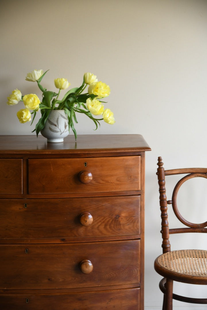 Victorian Bow Front Pine Chest of Drawers