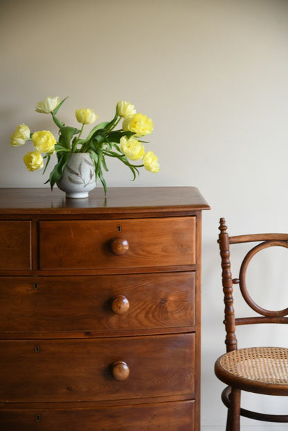 Victorian Bow Front Pine Chest of Drawers