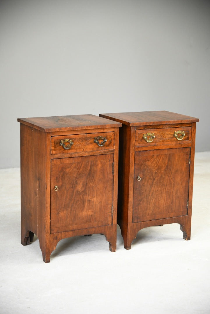 Pair Walnut Bedside Cabinets