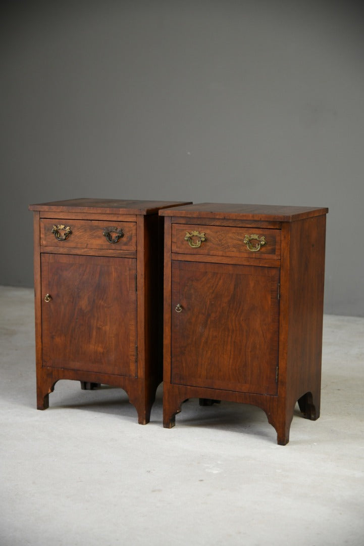 Pair Walnut Bedside Cabinets